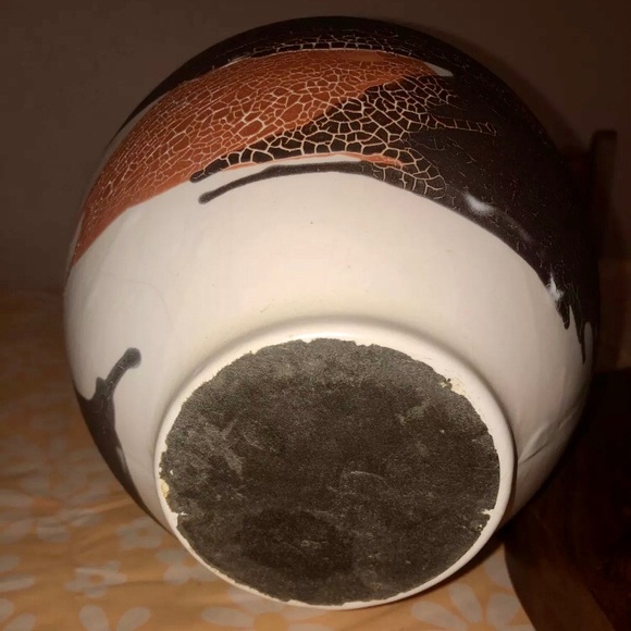 Midcentury Royal Haeger Modernist Orange Brown White Earth Wrap Pottery - Picture 3 of 9